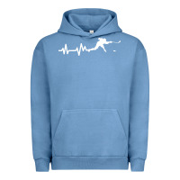 Pigment Pebble Blue hockey player heartbeat ice Urban Hoodie - artisFamous
