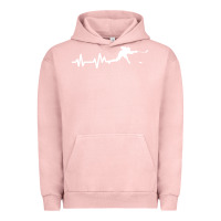Pigment Salmon hockey player heartbeat ice Urban Hoodie - artisFamous