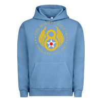 Pigment Pebble Blue mighty eighth   8th anniversary Urban Hoodie - artisFamous