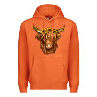 Carrot sunflower headband highland cow Premium Hoodie - Jasminsmagicworld