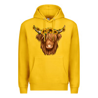 Lemon sunflower headband highland cow Premium Hoodie - Jasminsmagicworld