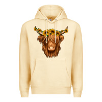 Pina Colada sunflower headband highland cow Premium Hoodie - Jasminsmagicworld