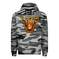 Slate Camo sunflower headband highland cow Premium Hoodie - Jasminsmagicworld