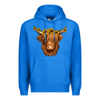 True Royal sunflower headband highland cow Premium Hoodie - Jasminsmagicworld