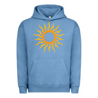 Pigment Pebble Blue tribal sun Urban Hoodie - artisFamous