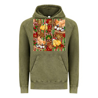 Vintage Olive christmas chicken Vintage Hoodie - FaDigitalArtStudio