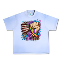 Grape Ice LGBTQ+ and American flag Urban Heavy Tee - FaDigitalArtStudio