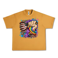 Peanut Butter LGBTQ+ and American flag Urban Heavy Tee - FaDigitalArtStudio