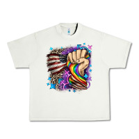 Pistachio LGBTQ+ and American flag Urban Heavy Tee - FaDigitalArtStudio