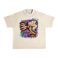 Sandshell LGBTQ+ and American flag Urban Heavy Tee - FaDigitalArtStudio