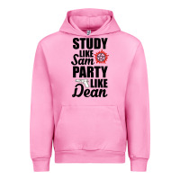 Fuchsia Pink study like sam party like dean Urban Hoodie - artisFamous