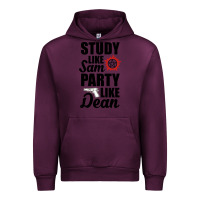 Mauve Wine study like sam party like dean Urban Hoodie - artisFamous