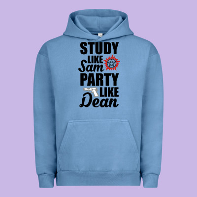 Study Like Sam Party Like Dean Urban Hoodie Designed By Artisfamous
