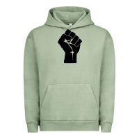 Pigment Oil Green fist Urban Hoodie - artisFamous