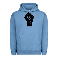 Pigment Pebble Blue fist Urban Hoodie - artisFamous
