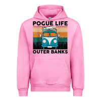 Fuchsia Pink pogue life outer banks retro vintage Urban Hoodie - artisFamous