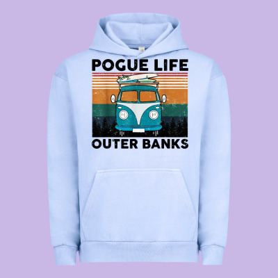 Pogue Life Outer Banks Retro Vintage Urban Hoodie Designed By Artisfamous