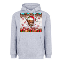 Heather Grey merry christmas cow Heavyweight Hoodie - JahusDesignShop