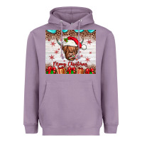 Lavender merry christmas cow Heavyweight Hoodie - JahusDesignShop