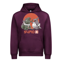 Mauve Wine sumo pop Urban Hoodie - artisFamous