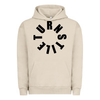 Pigment French Oak TURNSTILE BLACK ON WHITE Urban Hoodie - artisFamous