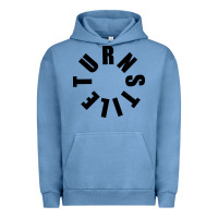 Pigment Pebble Blue TURNSTILE BLACK ON WHITE Urban Hoodie - artisFamous