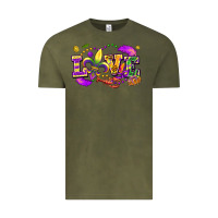 Vintage Olive Love Mardi Gras Vintage Tee - FaDigitalArtStudio