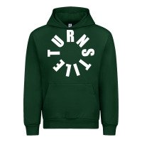 Forest Green TURNSTILE WHITE ON BLACK. Urban Hoodie - artisFamous