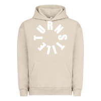Pigment French Oak TURNSTILE WHITE ON BLACK. Urban Hoodie - artisFamous