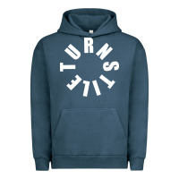 Pigment Midnight Navy TURNSTILE WHITE ON BLACK. Urban Hoodie - artisFamous