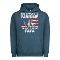 Pigment Midnight Navy marine papa, gifts my favorite marine calls me pa pa military mother Urban Hoodie - artisFamous