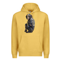 Antique Gold Chimpanzee Illustrations Premium Hoodie - LillyAllenDesigns