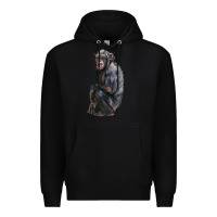 Black Chimpanzee Illustrations Premium Hoodie - LillyAllenDesigns