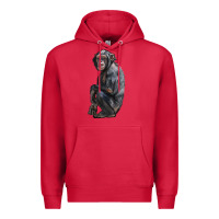 Cardinal Chimpanzee Illustrations Premium Hoodie - LillyAllenDesigns