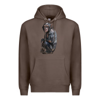 Coffee Chimpanzee Illustrations Premium Hoodie - LillyAllenDesigns