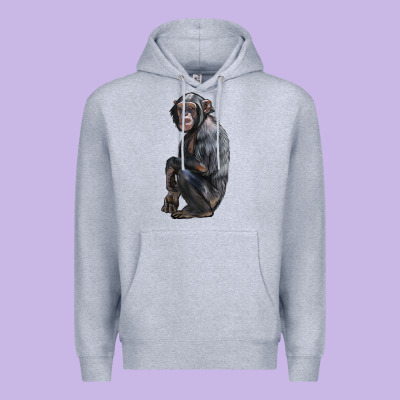 Chimpanzee Illustrations Premium Hoodie Designed By Lillyallendesigns