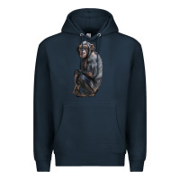 Navy Chimpanzee Illustrations Premium Hoodie - LillyAllenDesigns