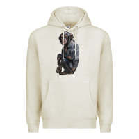 Oatmeal Heather Chimpanzee Illustrations Premium Hoodie - LillyAllenDesigns