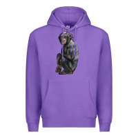 Purple Chimpanzee Illustrations Premium Hoodie - LillyAllenDesigns