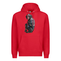 Red Chimpanzee Illustrations Premium Hoodie - LillyAllenDesigns