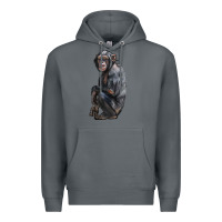 Rock Chimpanzee Illustrations Premium Hoodie - LillyAllenDesigns