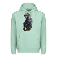 Seafoam Chimpanzee Illustrations Premium Hoodie - LillyAllenDesigns