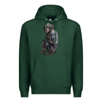 Sports Green Chimpanzee Illustrations Premium Hoodie - LillyAllenDesigns