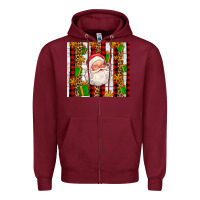 Burgundy santa with gifts Zipper Hoodie - AdoDesignShop