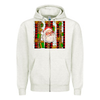 Oatmeal Heather santa with gifts Zipper Hoodie - AdoDesignShop