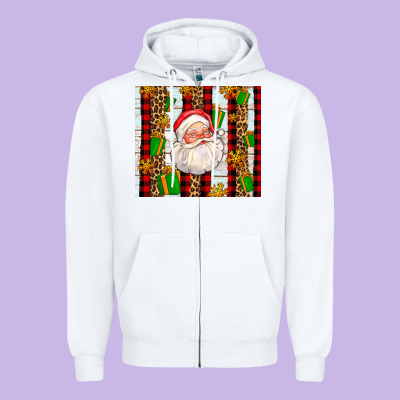 Santa With Gifts Zipper Hoodie Designed By Adodesignshop