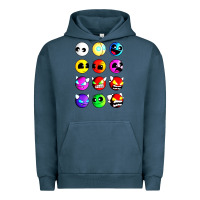 Pigment Midnight Navy geometry dash difficulty  faces Urban Hoodie - artisFamous