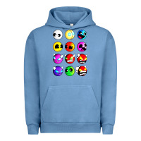 Pigment Pebble Blue geometry dash difficulty  faces Urban Hoodie - artisFamous