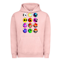 Pigment Salmon geometry dash difficulty  faces Urban Hoodie - artisFamous
