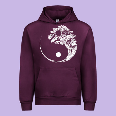 Yin Yang Bonsai Tree Urban Hoodie Designed By Artisfamous